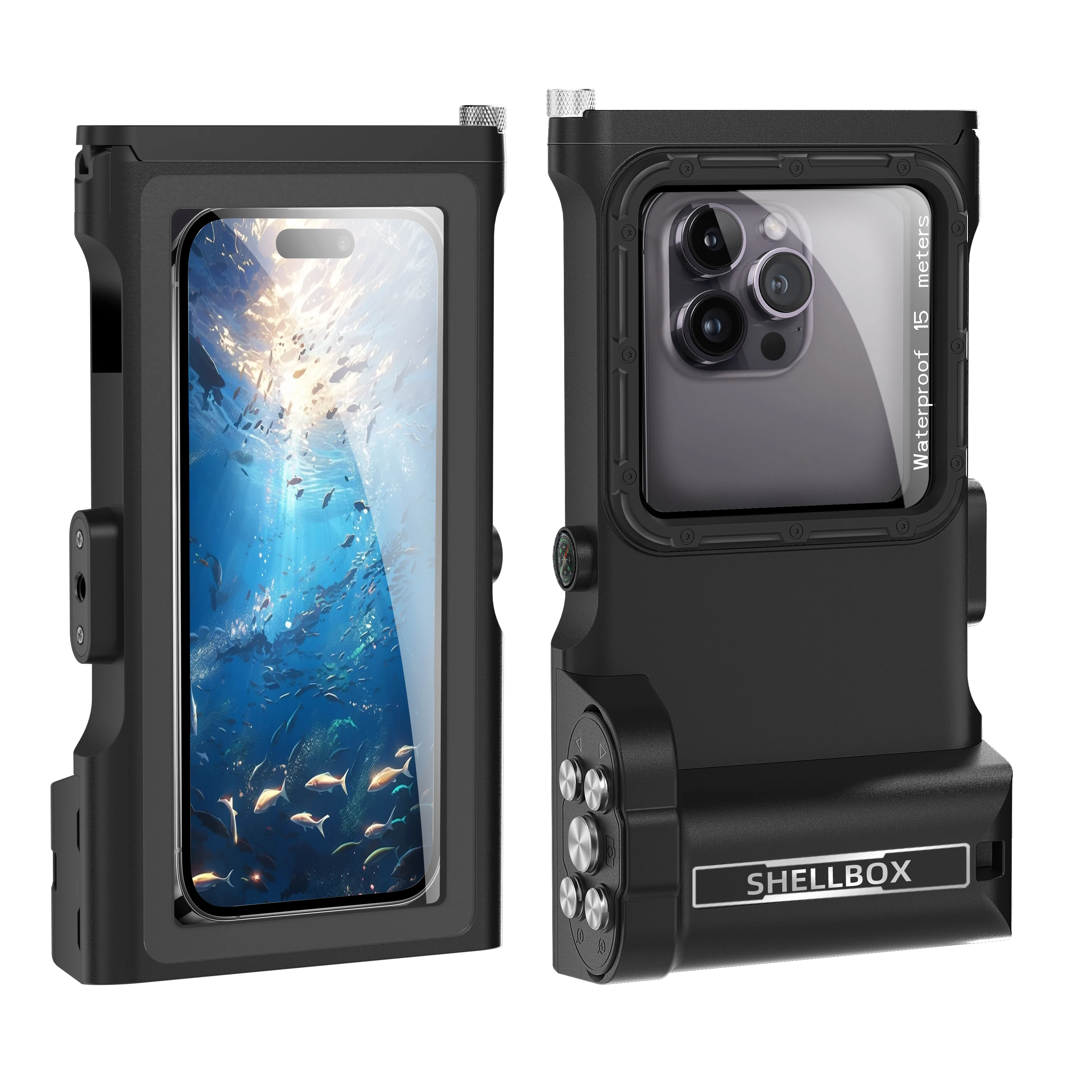Waterproof Phone Case Shellbox Newly Upgraded IP68 Bluetooth Control 15M/50ft Diving/Swimming Photography Professional Diving