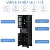 Tall Bathroom Cabinet, Freestanding Storage Cabinet With Drawer And Doors, MDF Board, Acrylic Door, Adjustable Shelf, Black 3