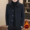 Men's Autumn Winter Jacket Short Casual Woolen Coat Trendy Golden Mink Velvet High End Leisure Men's Fashion Outerwear