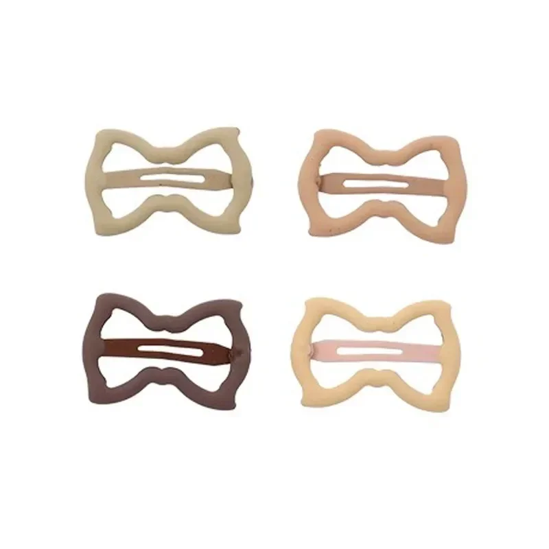 Hair Clips 4pc/set Baby Girl Korean Style Milk Tea Color Barrettes
