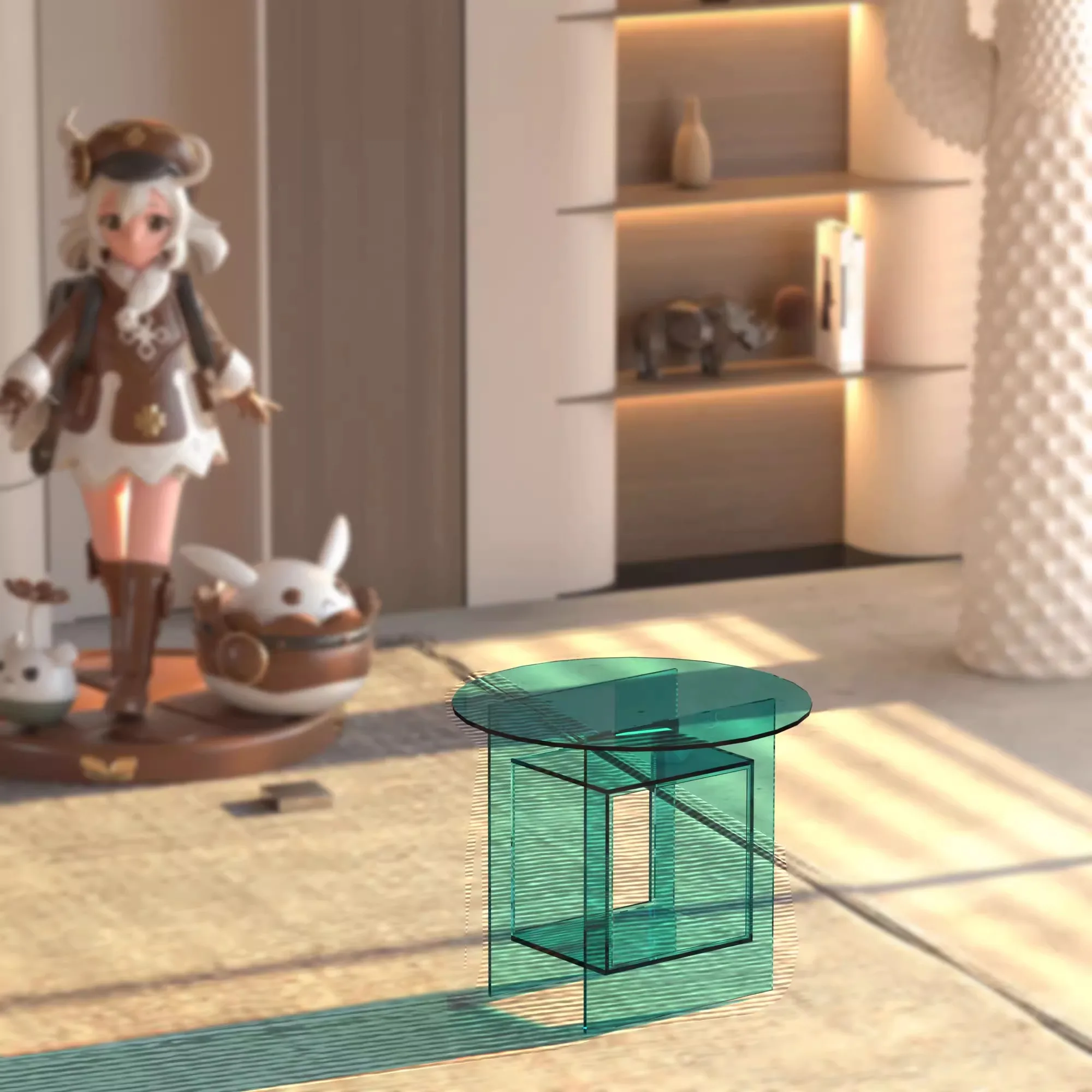 Bedside Acrylic Corner Table Creative Bay Window Table Tavolino Salotto Seating Desk Luxury Meubles 거실탁자 Living Room Furniture