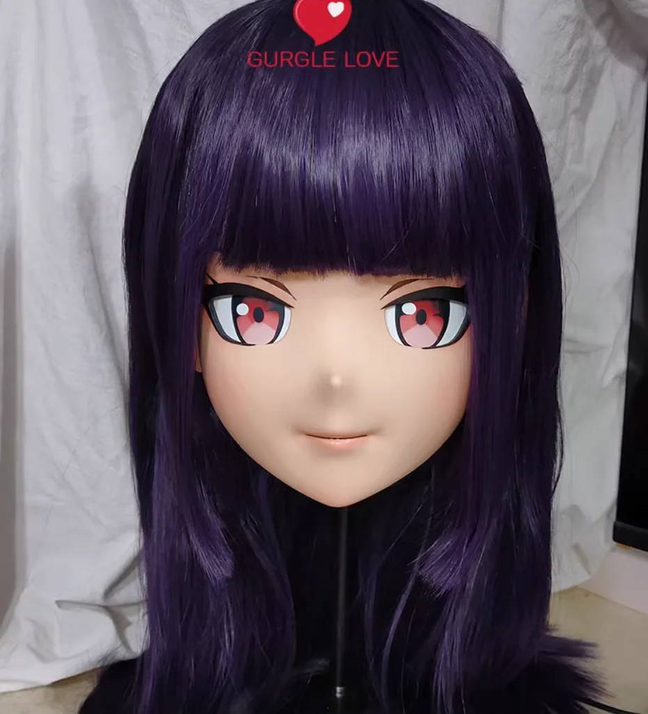 

(GLb00304)Customize Character Female Girl Resin Half Head Crossdress Cosplay Japanese Anime Role Kigurumi Mask With Eyes And Wig