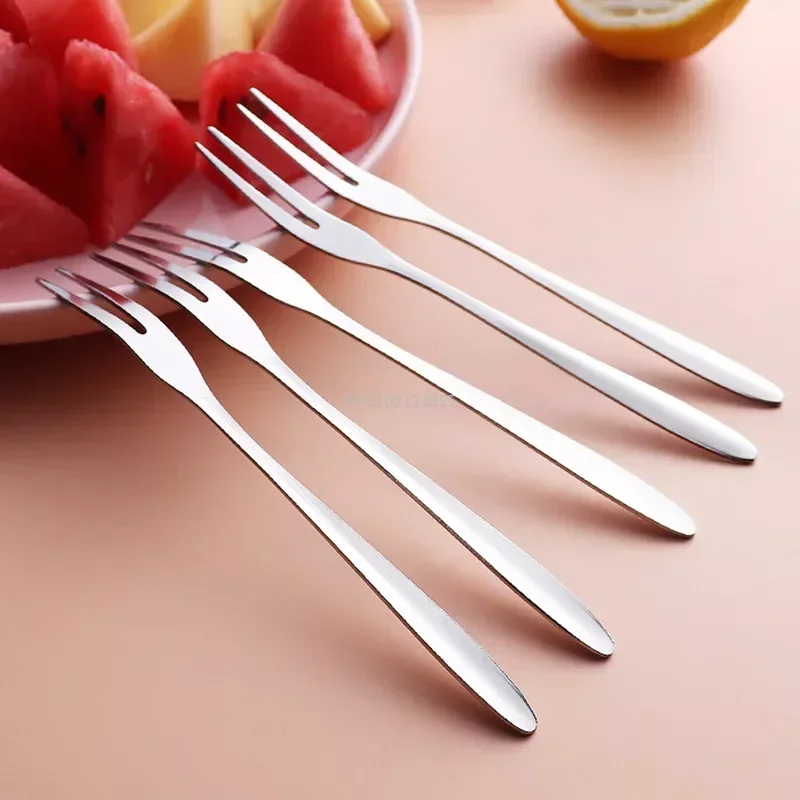5/10 Pcs Stainless Steel Fruit Forks Dessert Forks Lovely Mini Fork Set Snack Cake Dessert Forks Cafeteria Home Kitchen Flatware