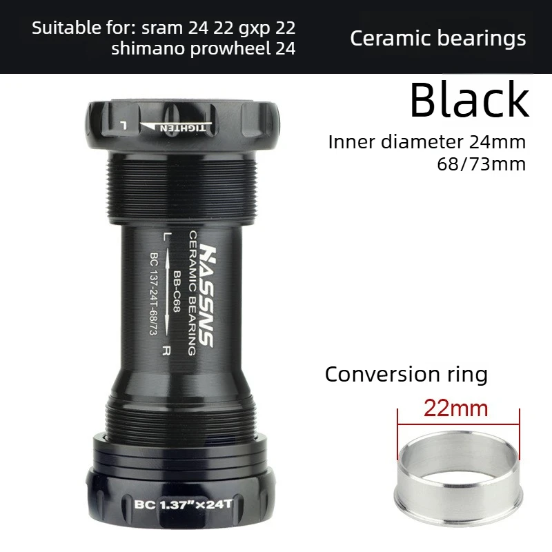 BSA 68 세라믹 바텀 브래킷 24mm 나사산 BB68 밀폐형 베어링 자전거 BB 68mm 73mm MTB 산악 자전거용 할로우 센터