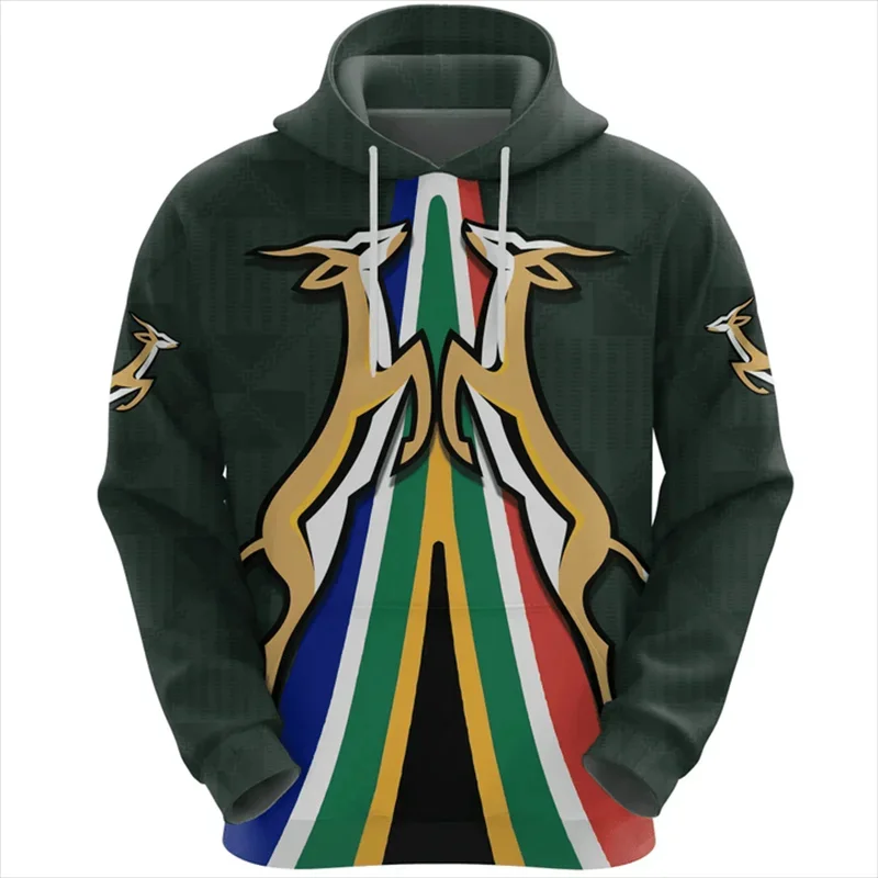 thumbnail image 1 of Sudadera con capucha con la bandera de Sudáfrica impresa en 3D para hombre, jersey con estampado de emblema nacional, sudaderas casuales unisex holgadas para la calle, 1 of 5