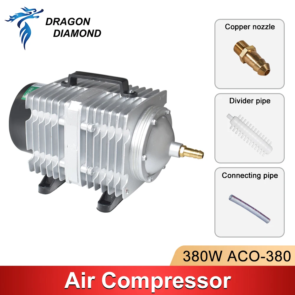 ACO-380 380W 공기 펌프 압축기 CO2 레이저 조각 절단기 용 전기 자기 레이저 공기 보조 220V