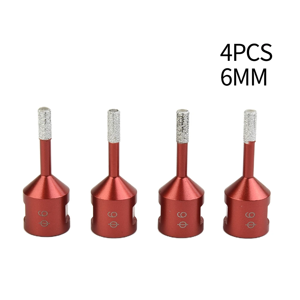 4Pcs 6mm Dry Diamond Drill Bits Drilling Core Bit Ceramic Tile Hole Saw Cutter For Porcelain Granite Marble Glass M14 Thread