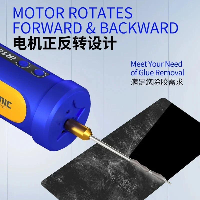 MECHANIC IR18 전기 OCA 접착제 리무버 LED 램프로 조절 가능한 8단 다기능 그라인더 전화 스크린 스피닝로드