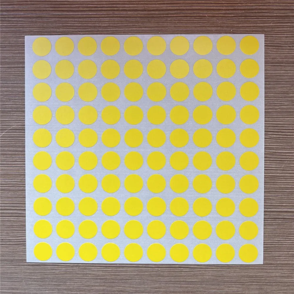 Yellow Round Adhesive Color-Coding Dot Stickers