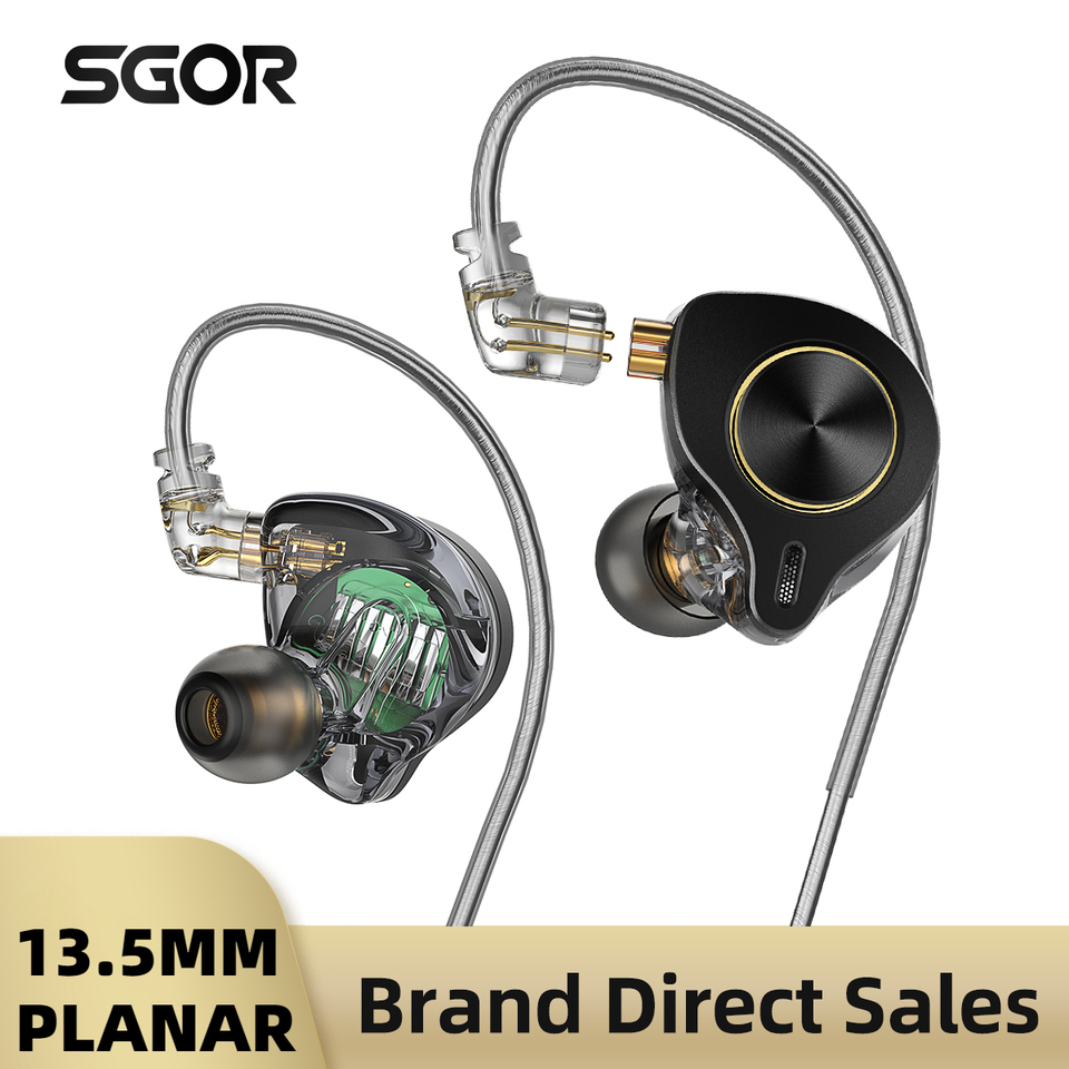 SGOR LUNA 13.5MM Planar Driver Best HiFi In Ear Wired Earphones Music Bass DJ Monitor Headphones Earbuds with Type C + 3.5mm