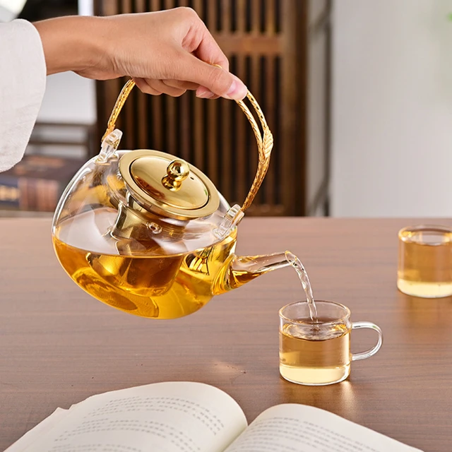 High Quality Glass Teapot with Stainless Steel Tea Infuser Heat Resistant  Clear Cylinder Glass Teapot - China Kitchen Products and Kitchen Tool price