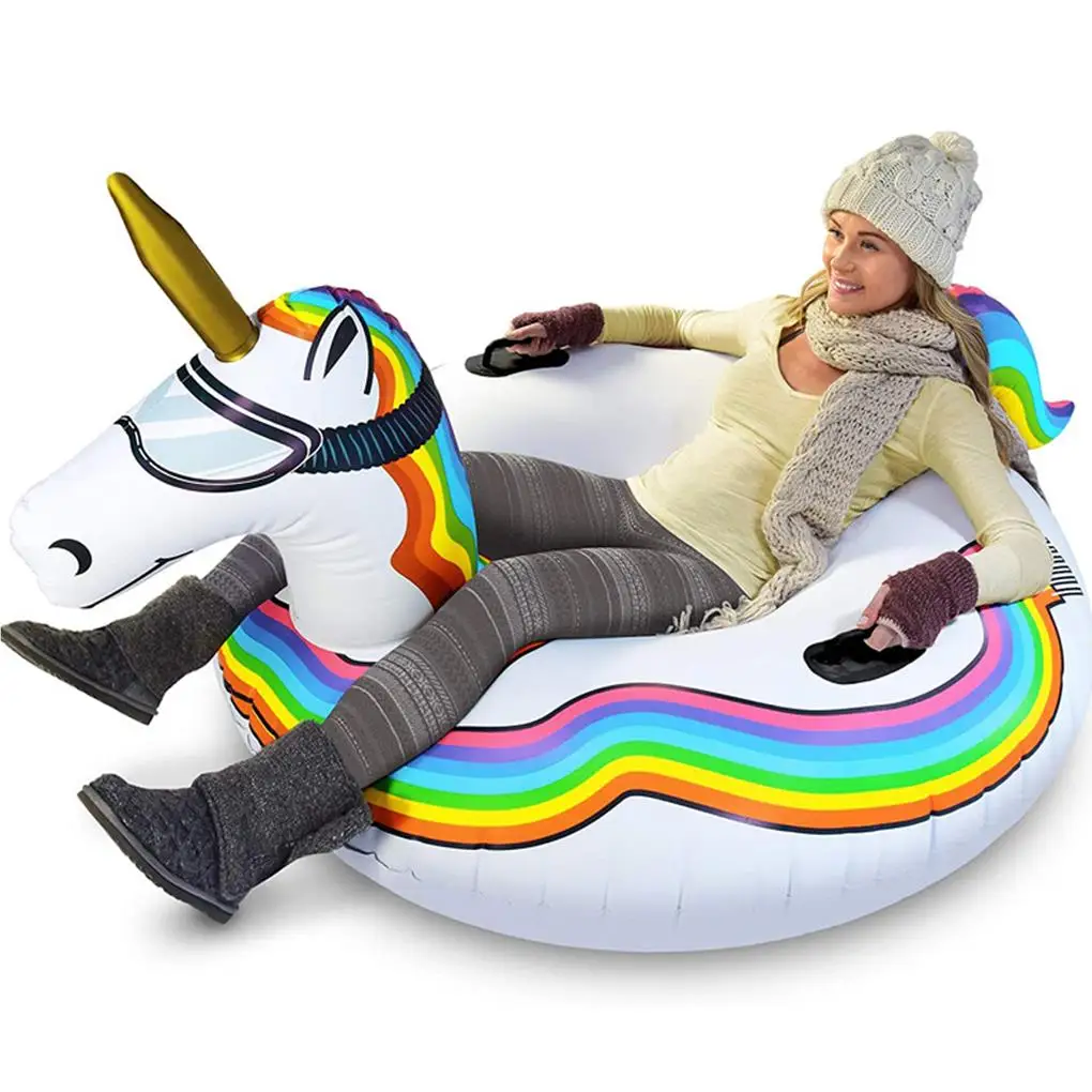 Ski Ring Inflatable Sled Toys Carrying Snow Tube Christmas Snowboard