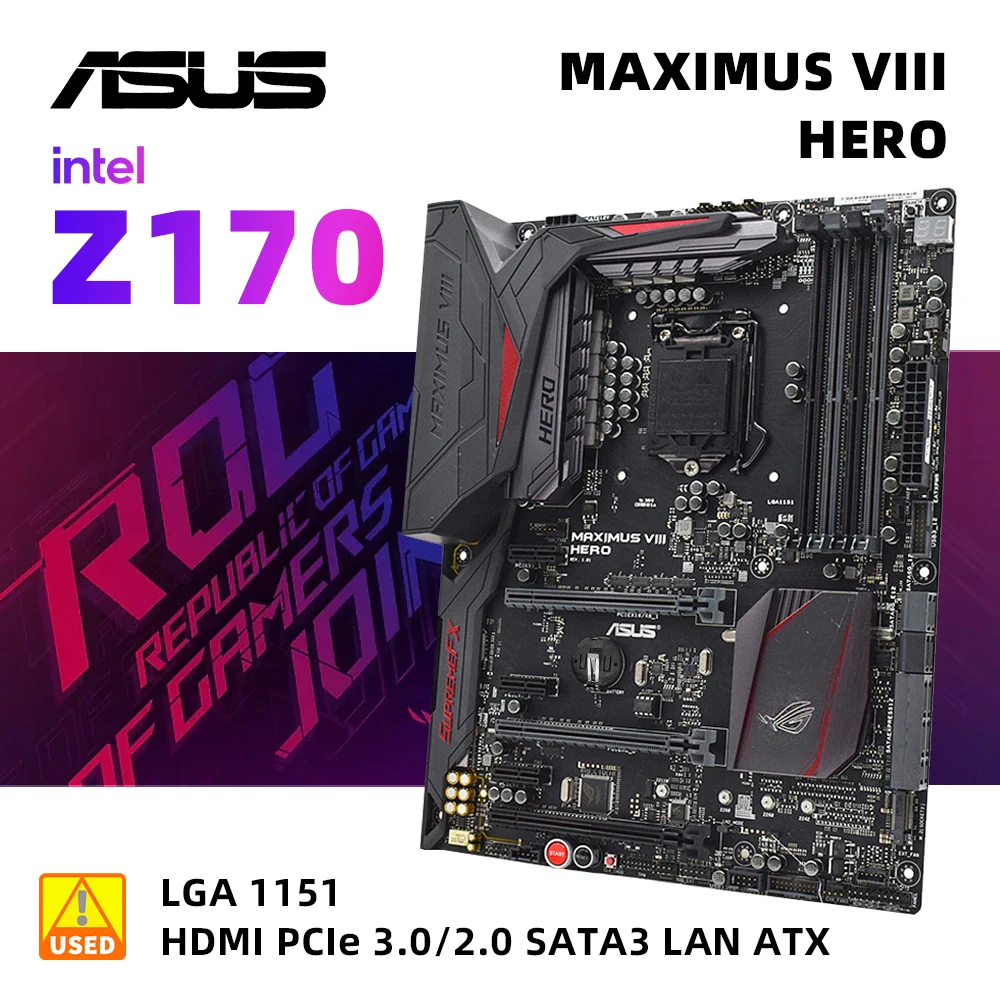 Asus Maximus Viii Hero Rog + I5 6500 Set Scheda Madre, Focus On Gamers Intel Z170 Core I5 Lga 1151 Dual Channel Ddr4 3733 Hdmi Atx