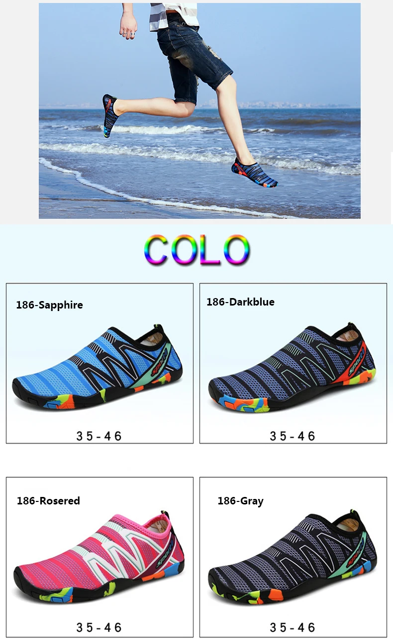 Description Picture 3 of item2023Yoga Sports Water Sneakers Unisex Swimming Aqua Seaside Barefoot Slippers Surf Upstream Light Quick-Drying Beach Water Shoes