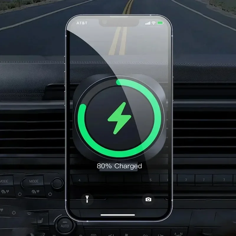 Supporto per caricabatterie magnetico wireless da 30 W, supporto per caricabatterie da auto per iPhone 12, 13, 14, 15 Pro, ricarica rapida_voghion.com