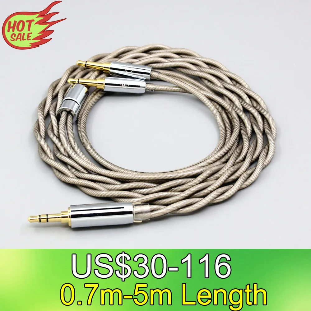 

LN007842 Type6 756 core 7n Litz OCC Silver Plated Earphone Cable For Beyerdynamic T1 T5P II AMIRON HOME Kennerton M12S