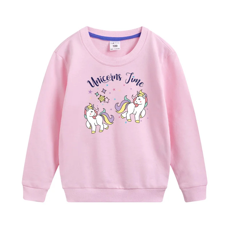 

Aimi Lakana Cute Pony Sweatshirt Baby Girls Cotton Pullover Unicorn Cartoon Top Children Clothing 3T-14T