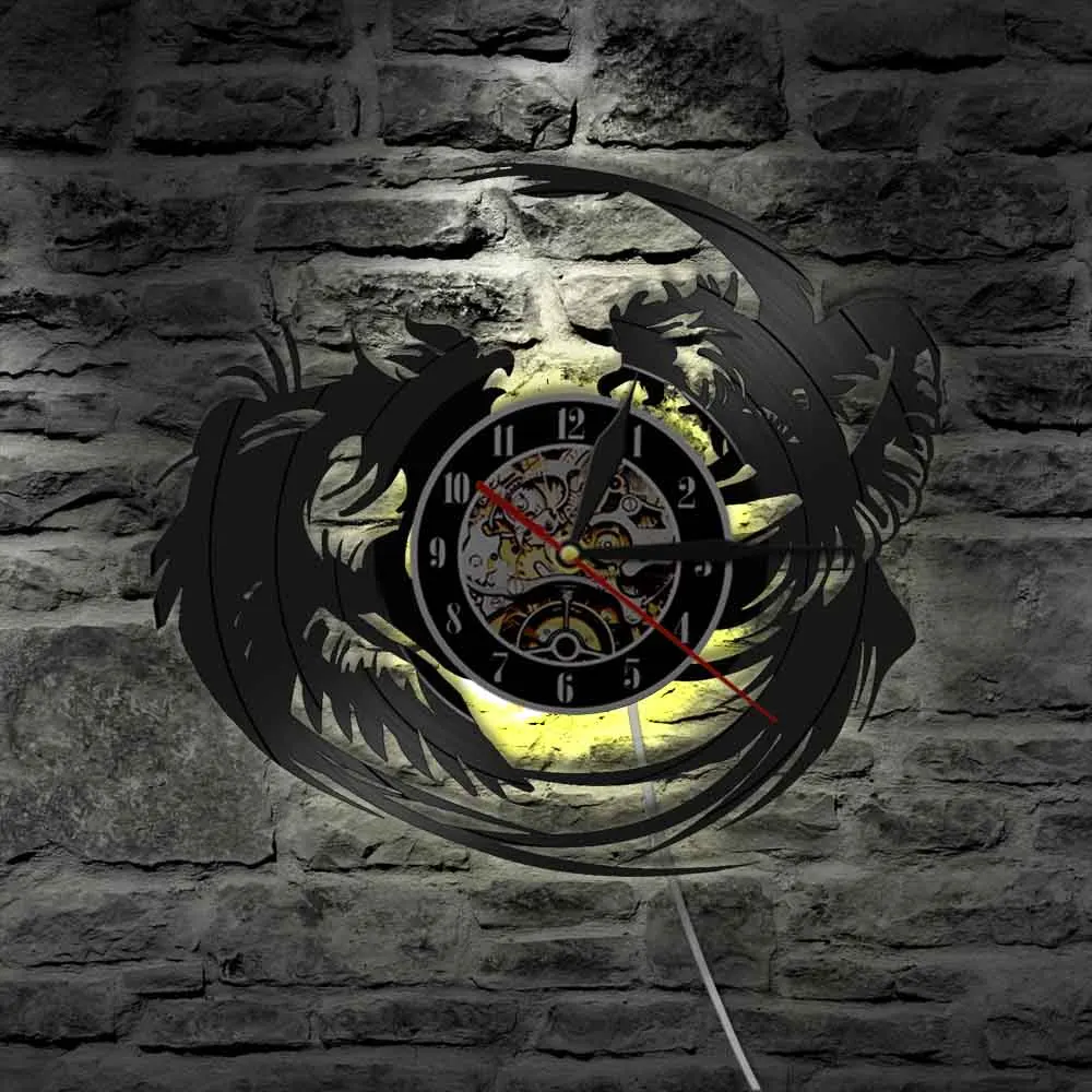 Killer Rooster Farmhouse Decor Tough Rooster Fight Club Kickboxing Orologio Da Parete Rooster Da Combattimento Orologio Da Parete Con Dischi In Vinile