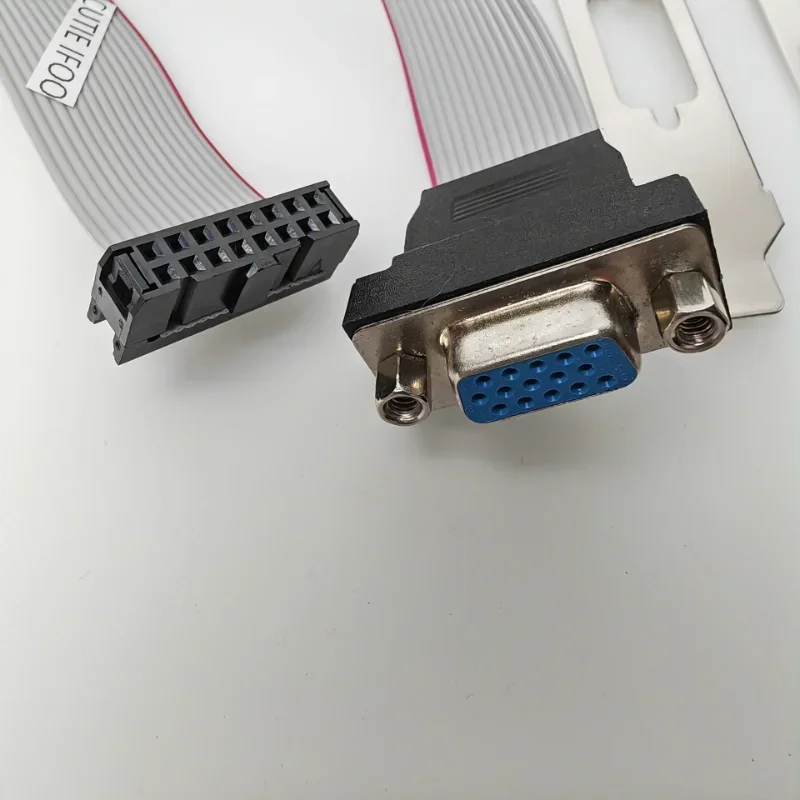 Full Size Bracket Mainboard Placa Gráfica Vga 254 Milímetros Fc16p 16pin Feminino para 15p Host Case Cabo de Extensão Gpu 20cm Perfil Baixo - Imagem 2