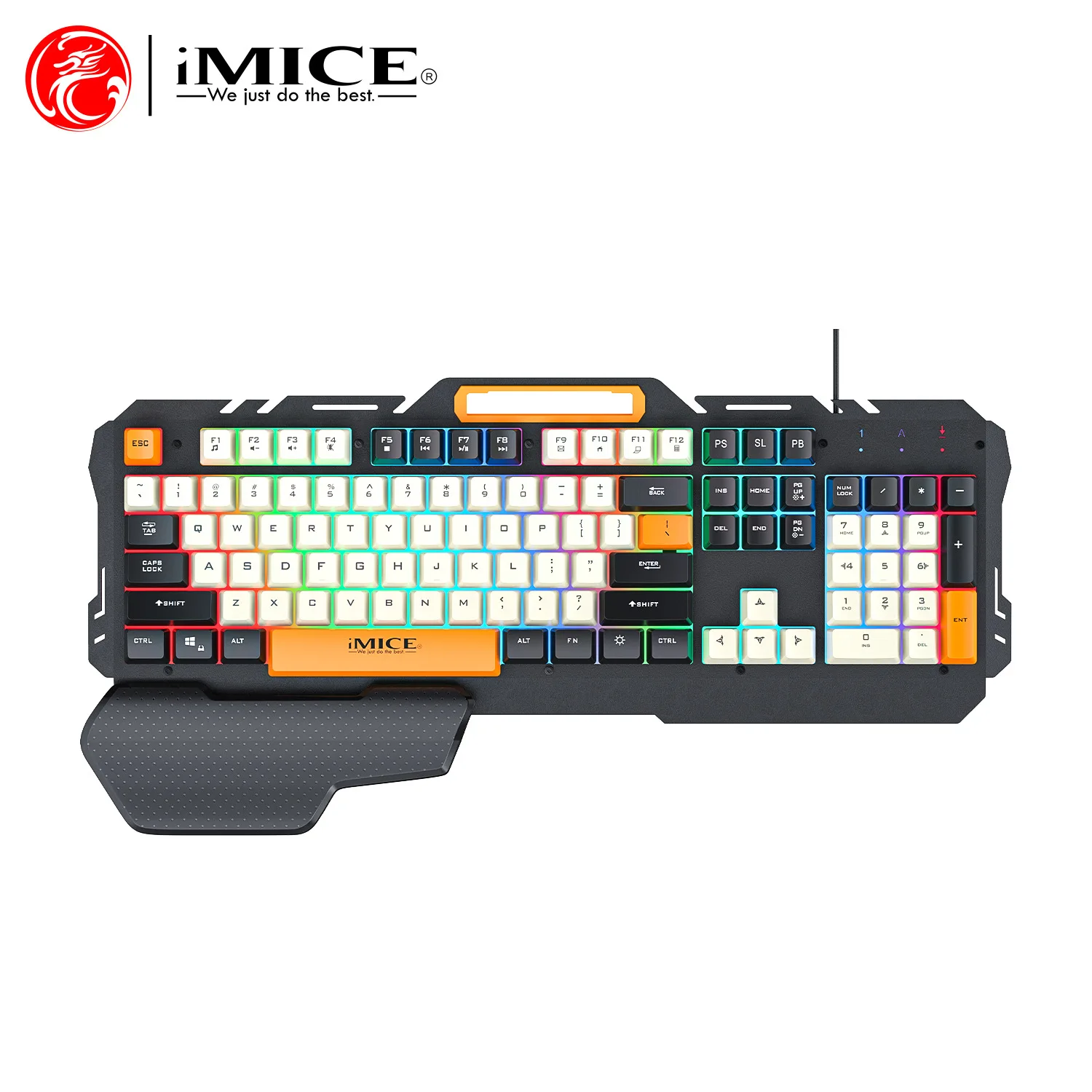 Metal-backlit-with-hand-support-chicken-eating-gaming-wired-keyboard ...