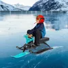 Ski Sled Slider Board with Steering Wheel Twin Brakes Heavy Duty Snow Slider Board for Kids Age 4 & Up Teenagers Adults 1