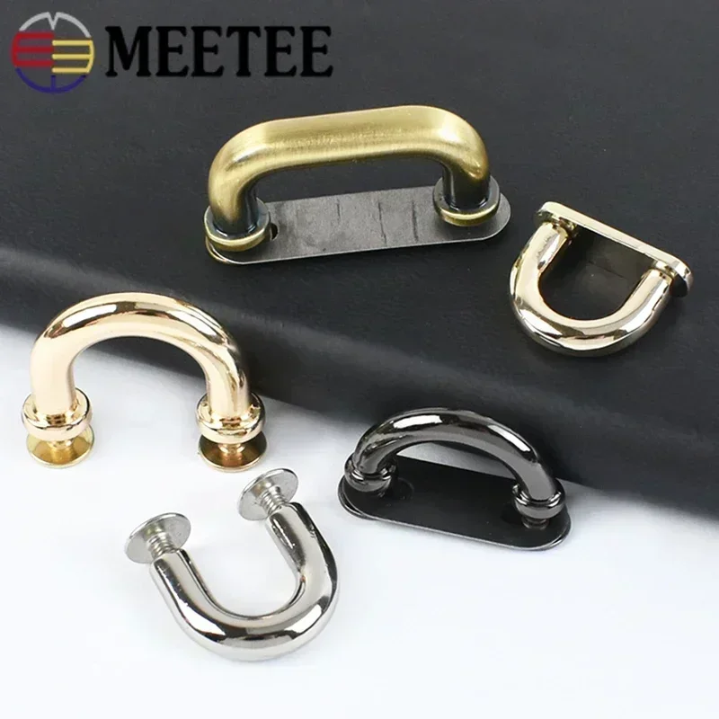 Meetee 10Pcs D 링 금속 아치 브리지 버클 가방 스트랩 후크 O 링 사이드 클립 걸쇠 벨트 버클 핸드백 하드웨어 액세서리