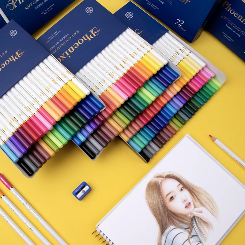 Professional Chinese Style 36/48/72Color Pencils Drawing Pencil Set Oil Colored Pencils Kit Sharpener Colour Pencil Art Supplies
