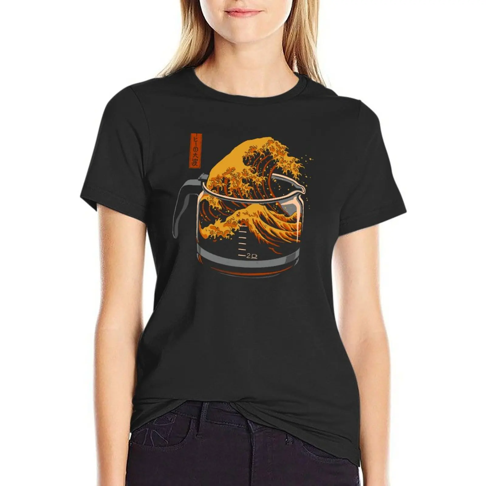 

The Great Wave of Coffee T-Shirt t-shirt dress for Women plus size t shirts for Women graphic Women tops t shirt