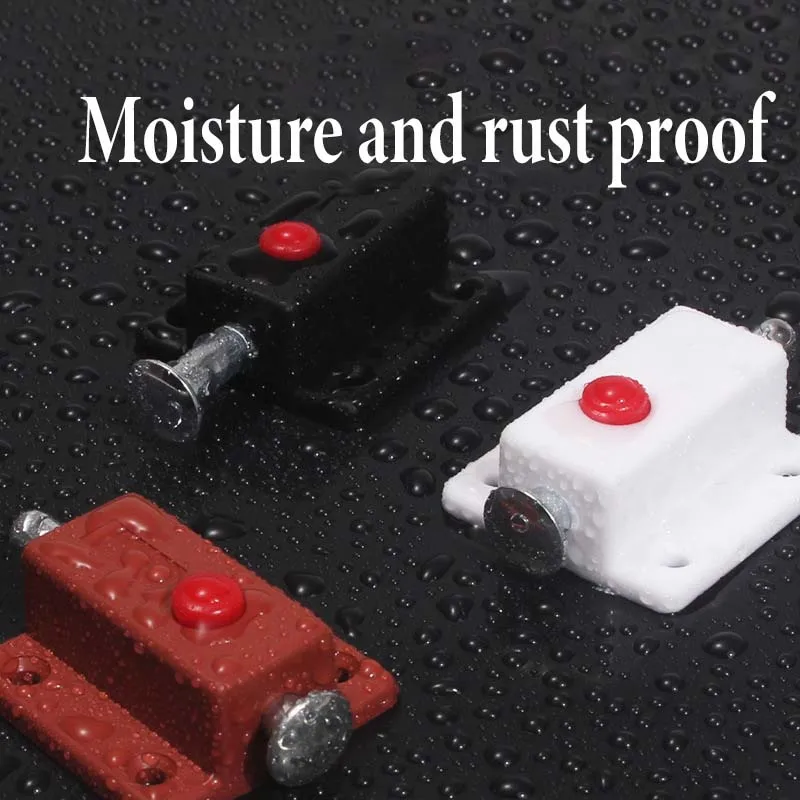 Hidden Plastic Spring Lock ABS Plastic Self-bounce Button Lock Cabinet Door Surface Mount Spring Wardrobe Drawer Latch