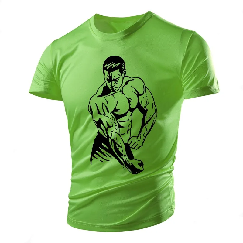 Gym Sports Men's T-shirt Muscle Pattern Running Quick-drying Short-sleeved 3d print t shirt