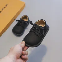 Kids Barefoot Shoes Little/Big/Kid Wide Toe Minimalist Sneakers Lightweight Hook Loop Artificial Leather Shoes 1