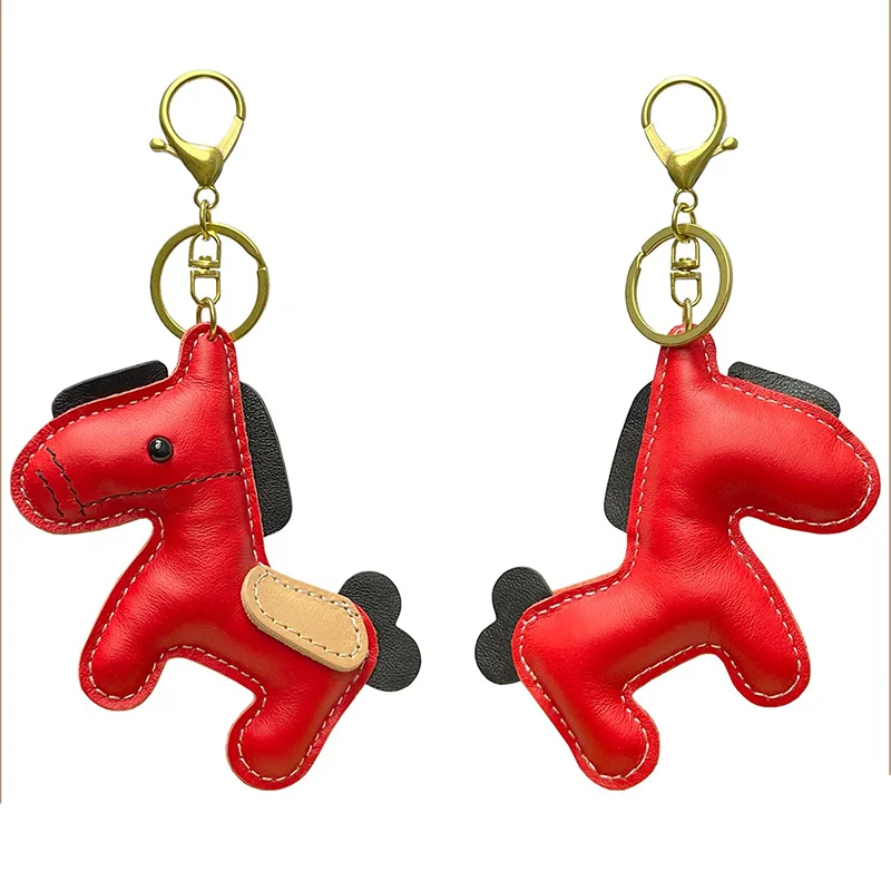 Horse Pendant Horse Leather Keychain for Women Cute Key Ring for Car Key 4