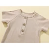 Baby Boy Romper Summer Wear Infant Bebe Thin Pajamas Short Sleeve Jumpsuit Ribbed Clothes Knitted Stretch Girl Outfits Playsuit 4
