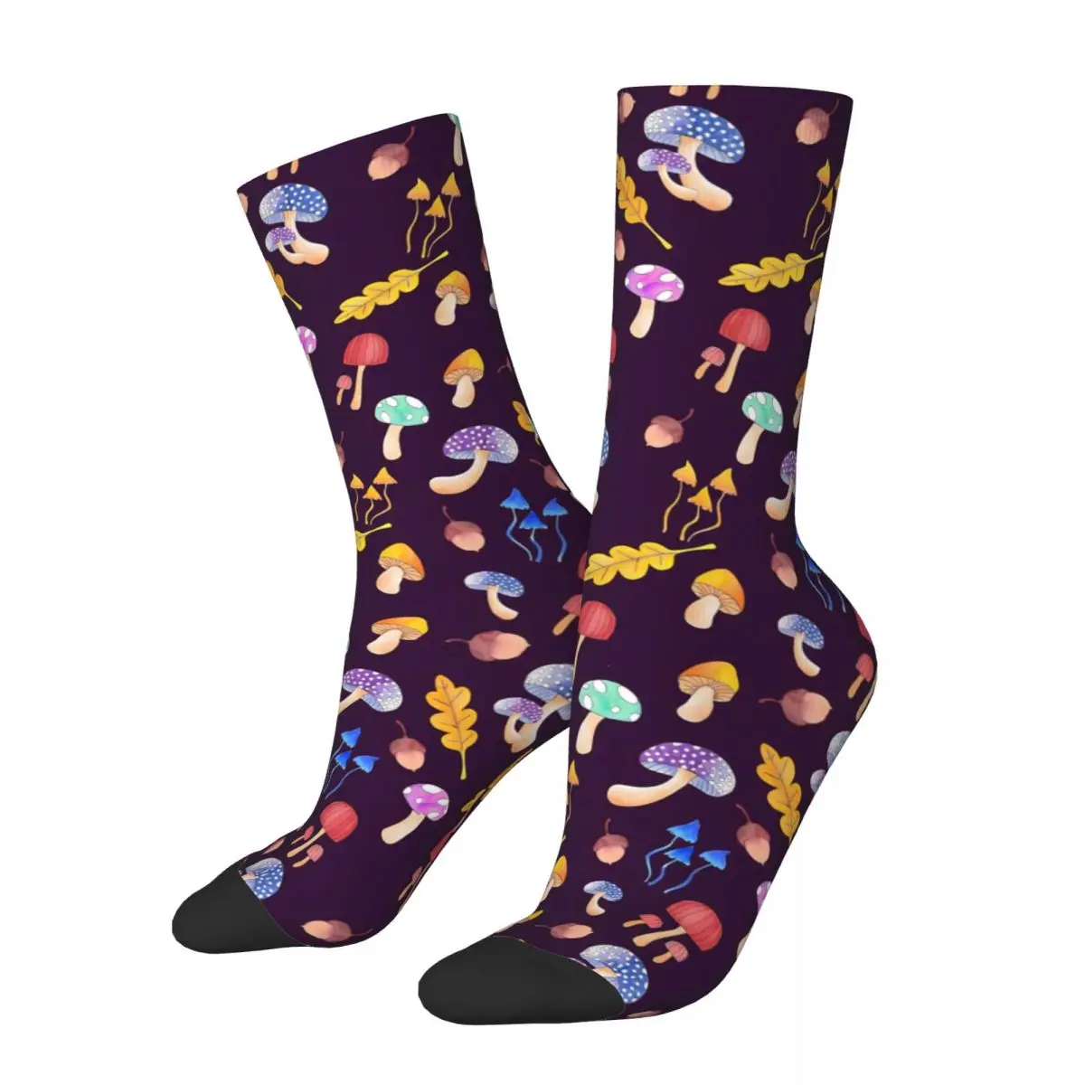 

Cute Trippy Floral Stockings Colorful Forest Mushrooms Design Harajuku Socks Winter Non Slip Socks Women Running Quality Socks