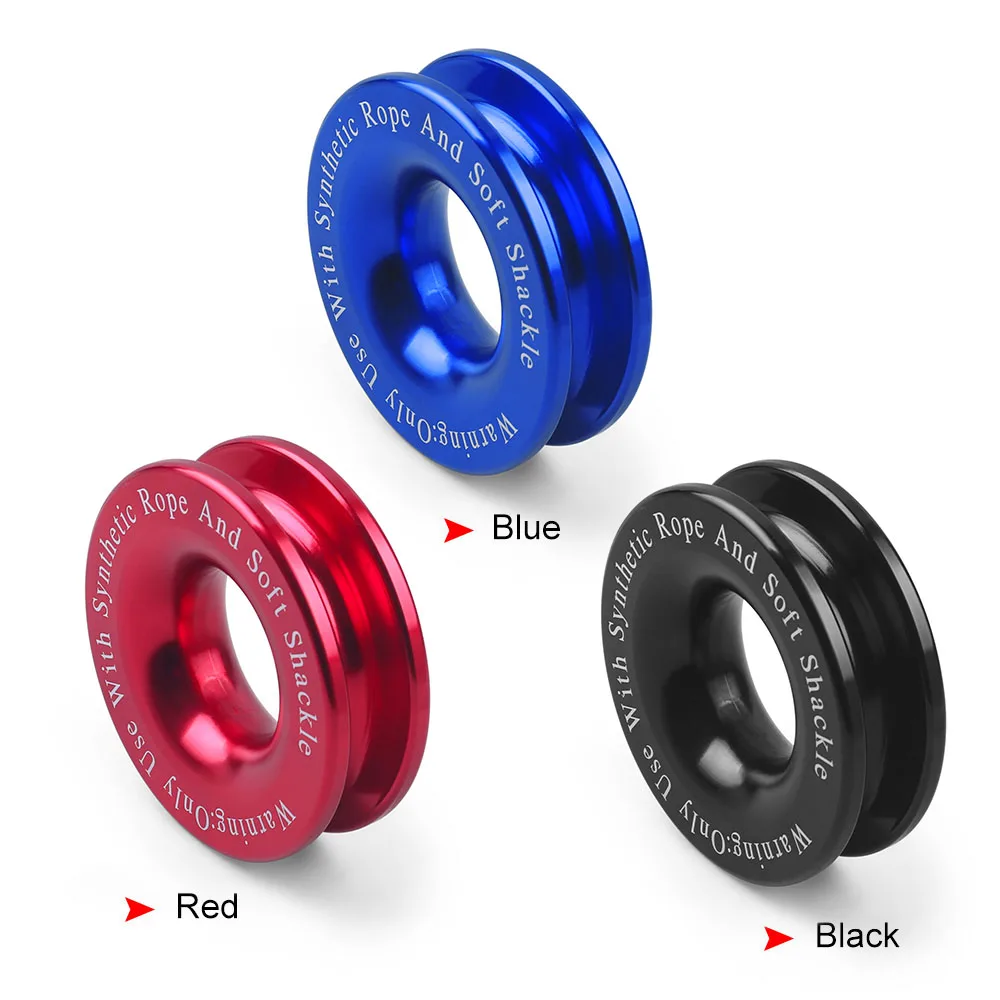 Winch Snatch Recovery Ring Soft Shackle ATV UTV Rcovery 41000 lb Trucks Loop Snatch Block Off Road Winch Pulley Cable Hook soft shackle