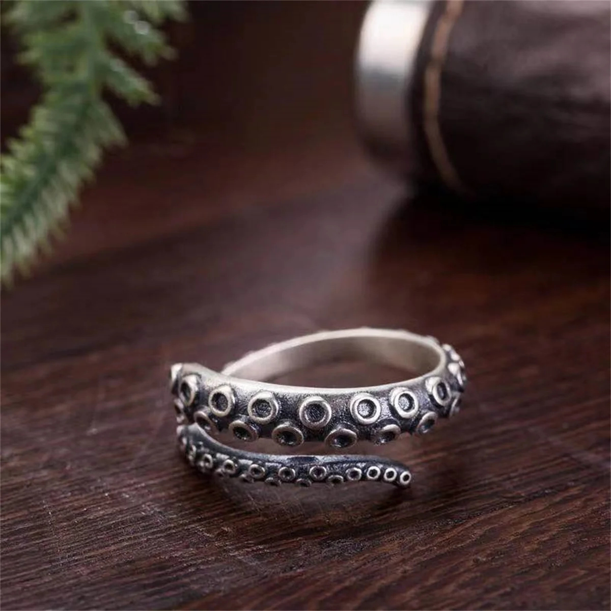 Animal Octopus Rings Simple Punk Gothic Deep Sea Squid Octopus Fashion Jewelry Open Adjustable Antique Silver Color Rings