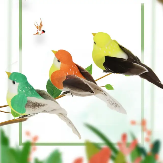 Mesterséges Madár Reális Ünnepi Otthoni Prop Élénk Színű Karácsonyi Tollas Hab Erkélyre - Image 4