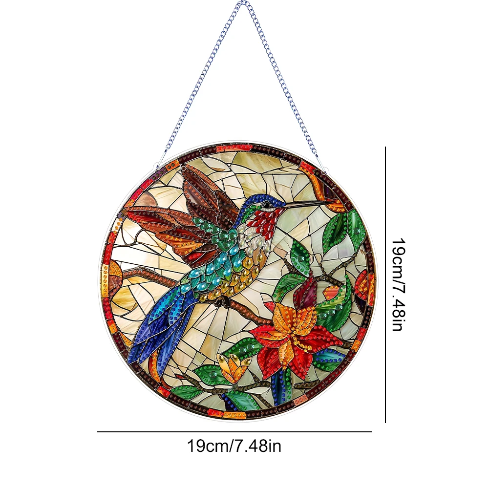 Double Sided Special Shaped Animal Diamond Painting Hanging Ornaments Kit Rhinestone Diamond Art Window Pendants for Beginner