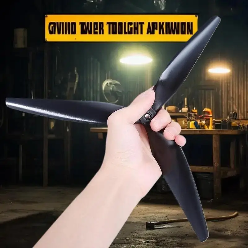 Jeu d'hélices HQProp 9 et 10 pouces pour drone, pales noires avec des reflets de fibre de verre.