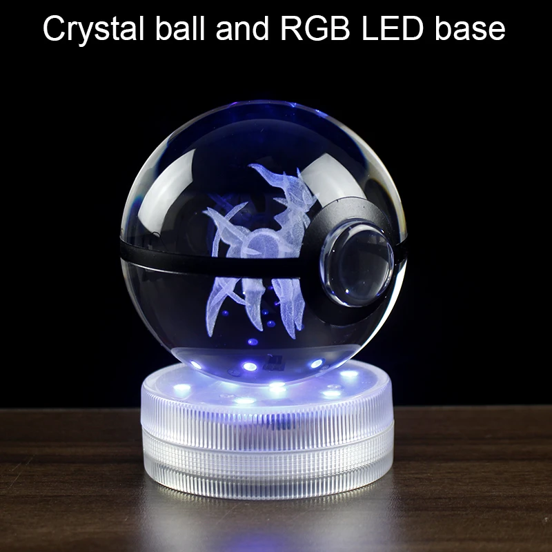 Dropshipping 3D Anime Figures Crystal Laser Engraving Glass Ball Sphere LED Lights Christmas Birthday Gifts for Kids