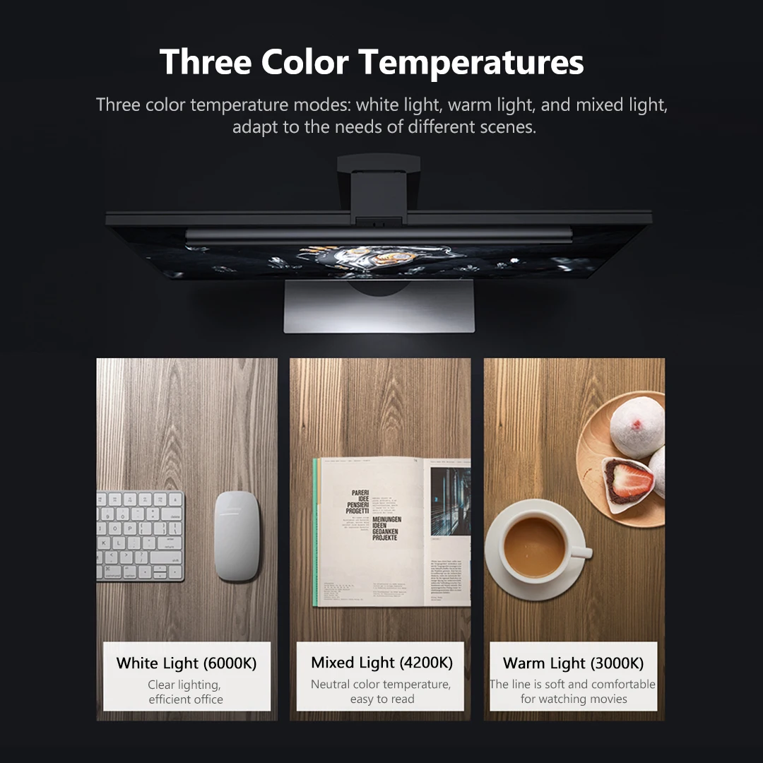 Computer screen light LYMAX desk lamp display hanging eyes protection touch wireless remote control