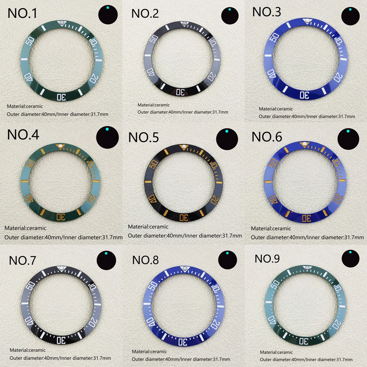 

40mm Watch Face Ceramic/aluminum Bezel Insert for 40mm Submariner Automatic Mens Watches Replace Accessories Rolx all nh35