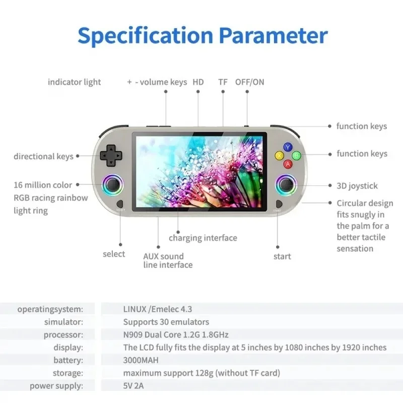Portable Retro Gaming Console - 3.5 HD Display, Dual Joystick, TV Output, Classic Arcade Experience