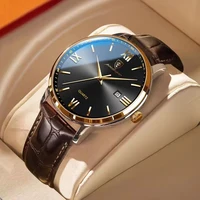 POEDAGAR Fashion Luxury Man Watch Luminous Waterproof Date Men's Quartz Wristwatch Business Leather Watches For Men Reloj Hombre 1