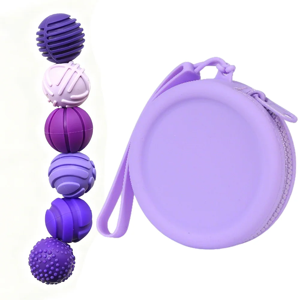 6pcs/12pcs Silicone Sensory Magnetic Balls Unique Elastic Decompression Toys for Soft Massage And Training