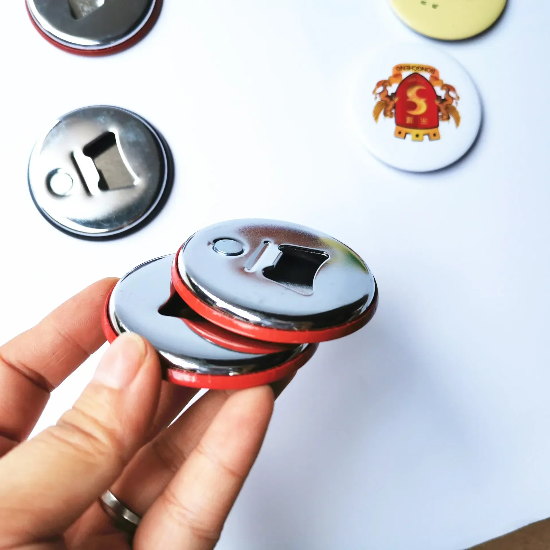 Metal Button Parts Supplies Fridge Magnet Bottle-Opener Button Maker Machine Round Pin Maker Materials badge parts button making supplies 100PCS 58mm