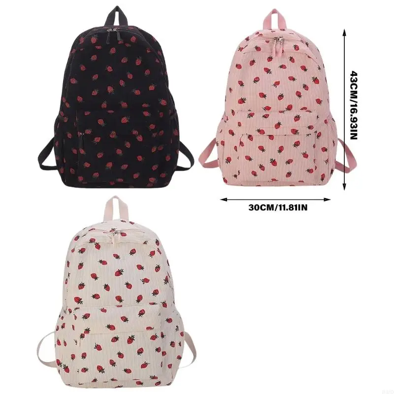 Strawberry Backpack Student School Backpack Laptop Backpack for Woman Teens 6