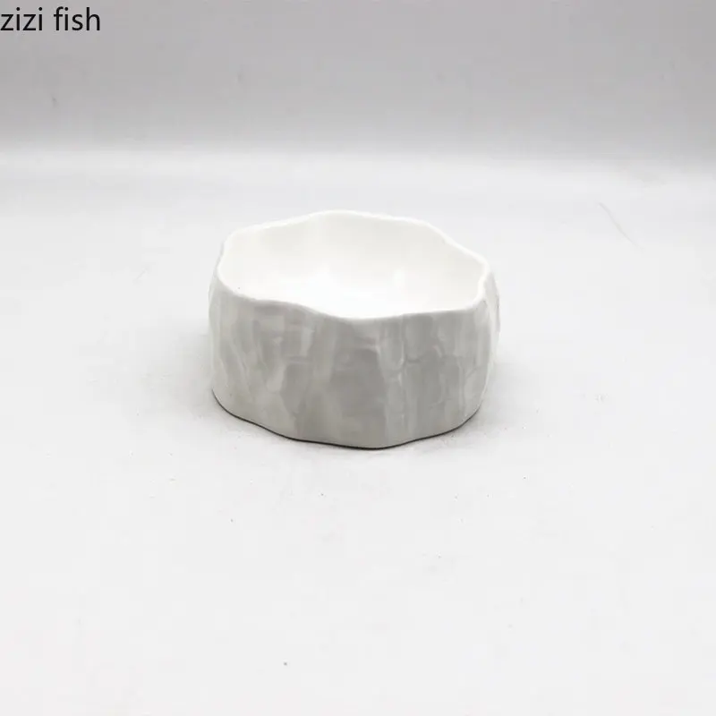 Ceramic Dinner Plate Restaurant Creative Stump Shaped Dessert Plate Sushi Snack Plates Household Solid Color Tableware