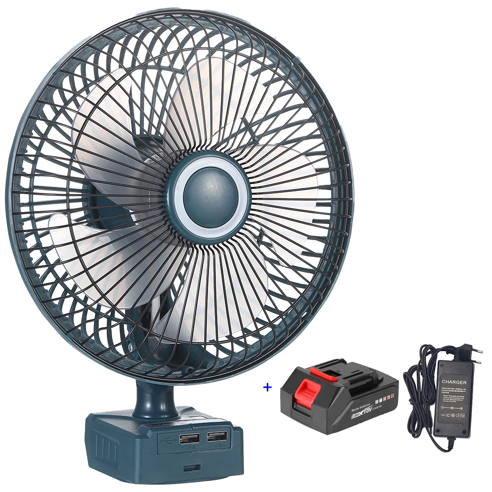 18V Lithium tool battery powered cordless electric fan battery electric fan, three speeds electric fan, adjustable tilt angle