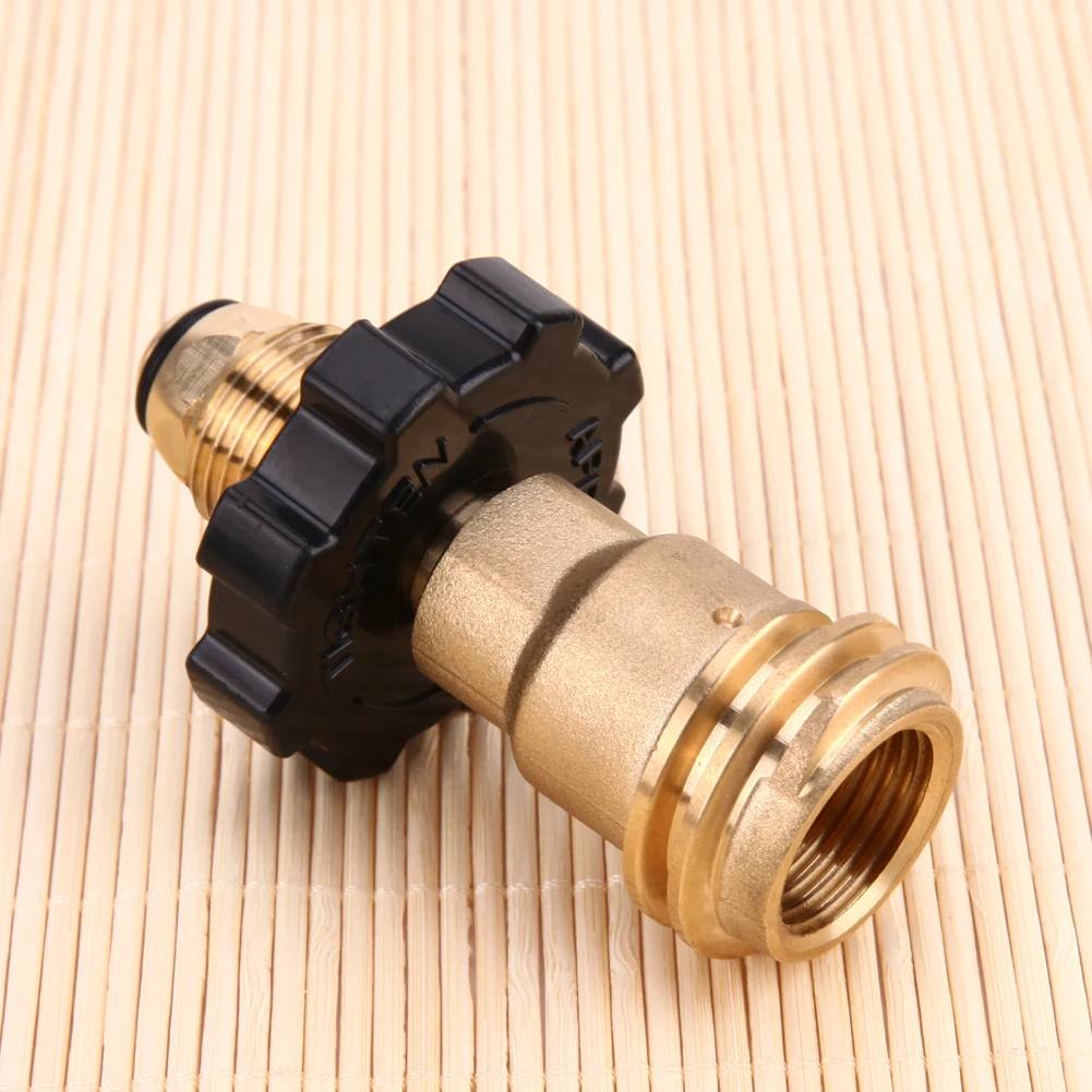 Universal Fit Gas Adapter Converts POL To QCC1/Type 1 Propane Pressure Valve Safe Solid Brass Regulator for BBQ Gas Grill Heater